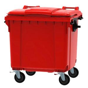 1100l Red Wheelie Bin